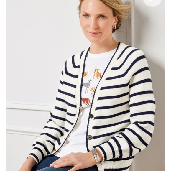 Talbots Sweaters - CLEANOUT- MAKE AN OFFER!  Talbots striped raglan sleeve cardigan